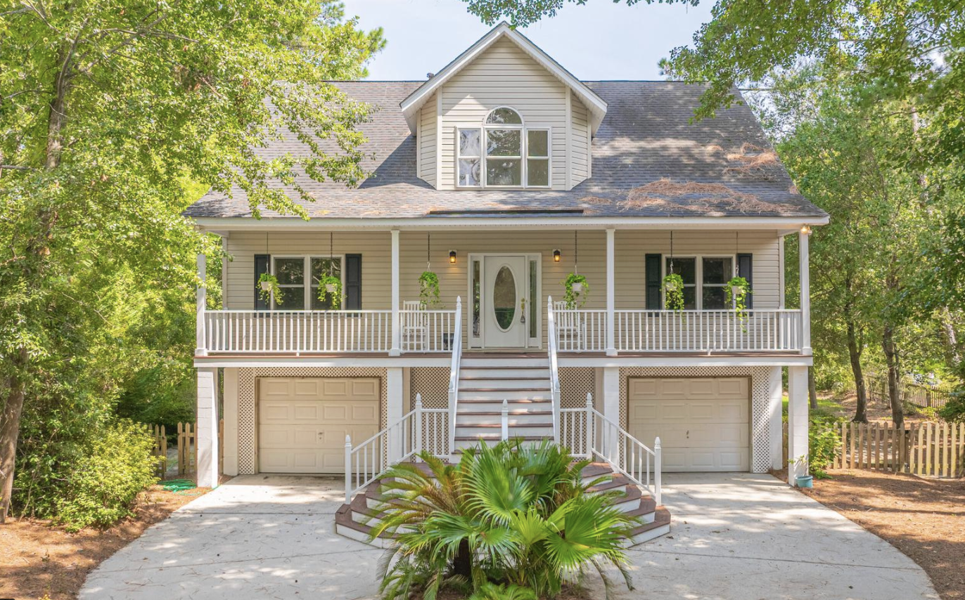 Raised lowcountry home with double porches at 1325 Moss Path